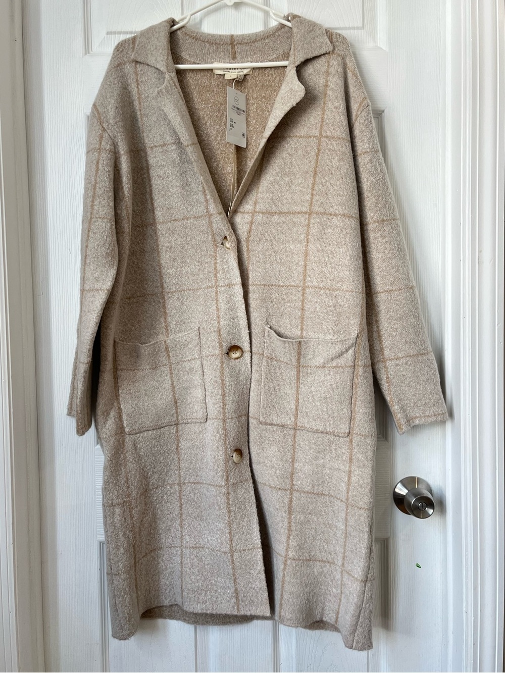Saltwater Luxe Lorelei Beige Knit Sweater Coatigan Large